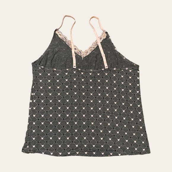 Gray & Pink Lace Cami Pajama Top - Picture 3 of 4